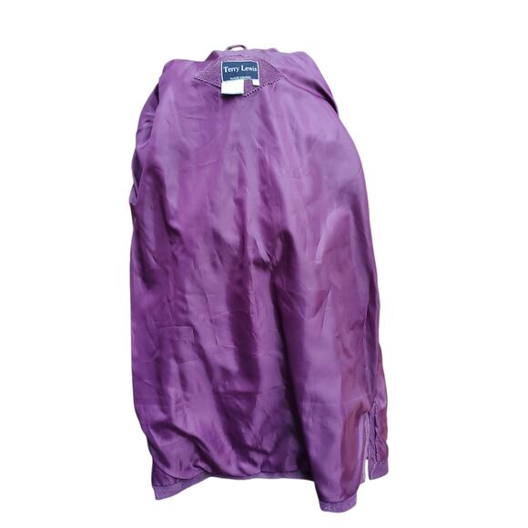 Terry Lewis Classic Luxuries Purple Suede Leather Jacket Button Down Sz M - Picture 13 of 16